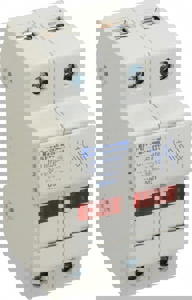 2 Pole, 1000 VDC and 800 VAC, 30 Amp, DIN Rail Mount Fuse Holder